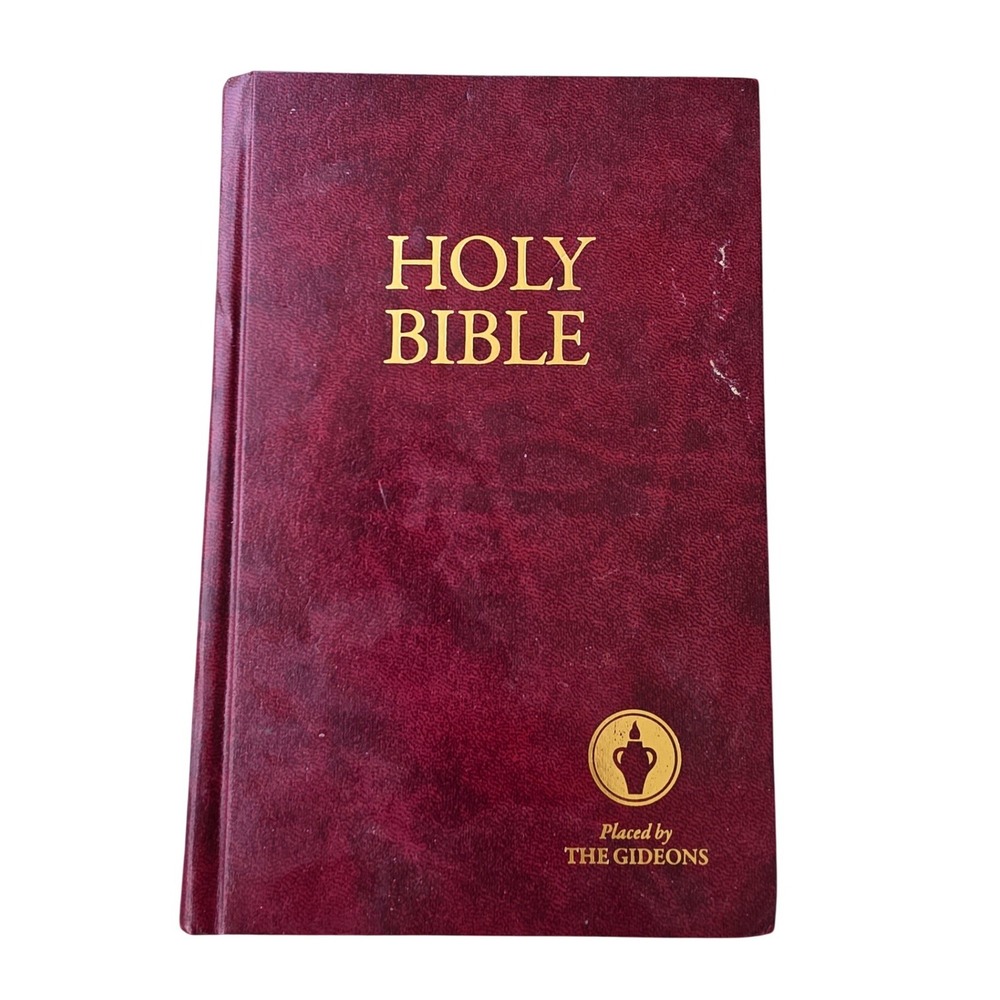 Gideons International Holy Bible Burgundy Hardcover Gold Lettering KJV Christ Z1